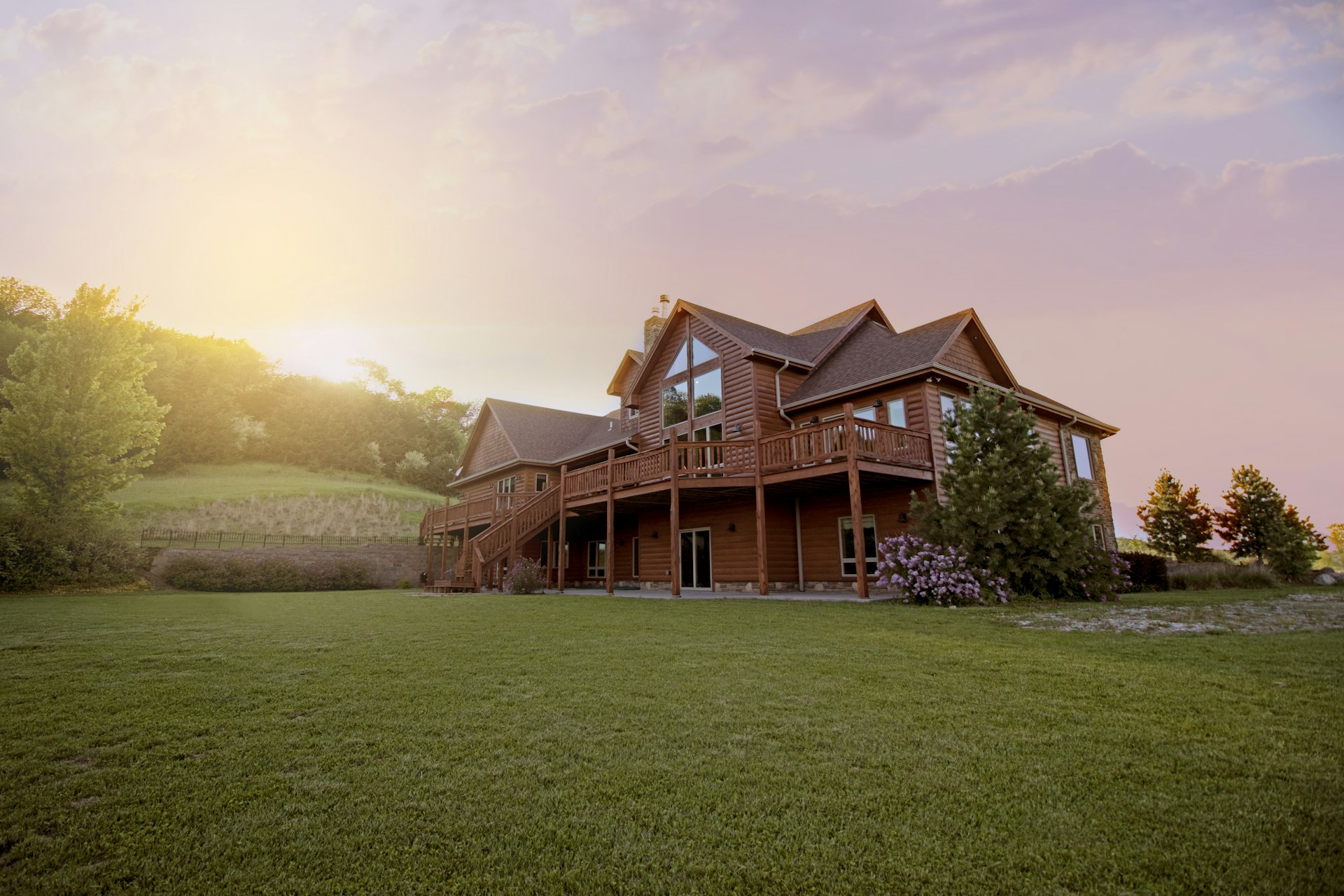 Elegant home with landscaped front yard