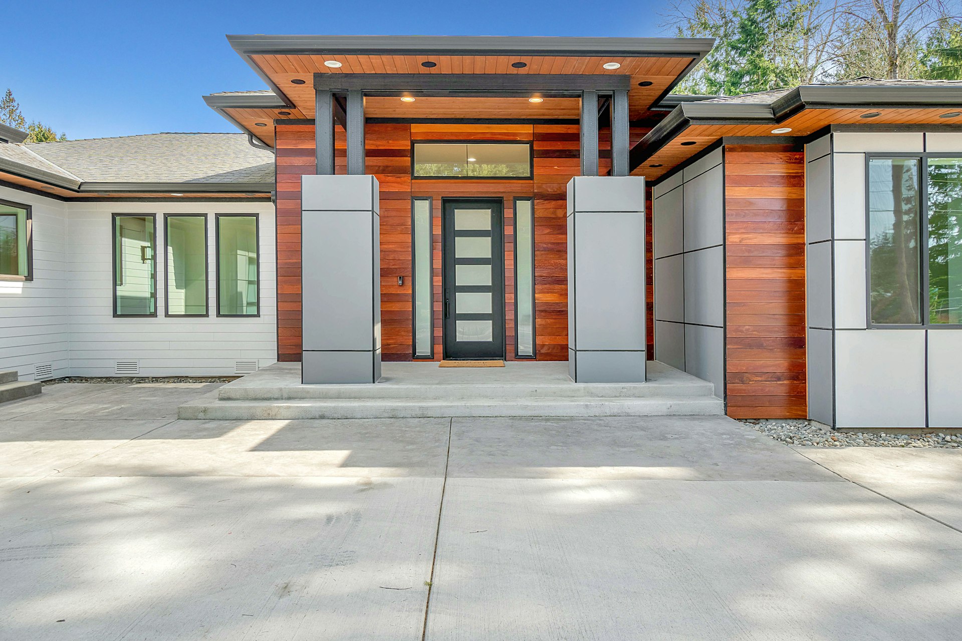 Bright contemporary home exterior